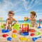 Summer Beach Toys, 19 Piece Sand Toys Set Kids Sandbox Toys Includes Water Wheel Beach Tool Kit